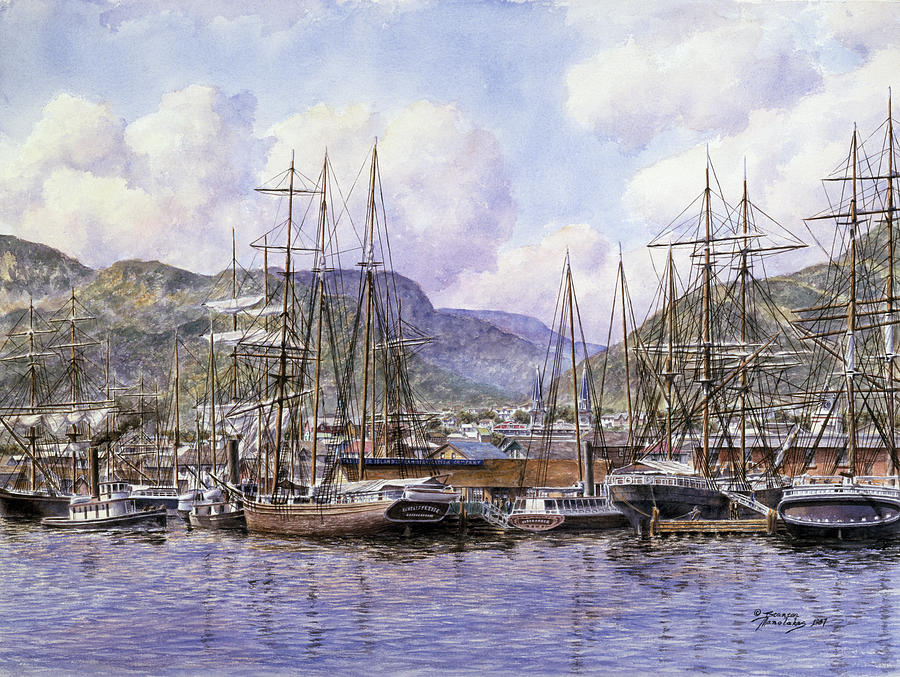 Honolulu Painting - Honolulu Harbor, Ca. 1898 by Stanton Manolakas