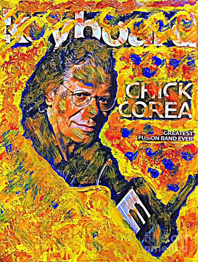 Honoring Keyboard Magazine Honoring Chick Corea Part of Greatest Fusion Band Ever Abstract Painting by Richard W Linford