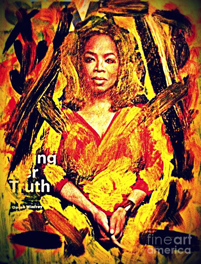 Honoring O Oprah Queen and Sky Mag abstract Painting by Richard W Linford