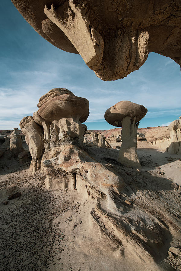 Hoodoos Support Enormous Stones In Strange Desert Formations Photograph ...