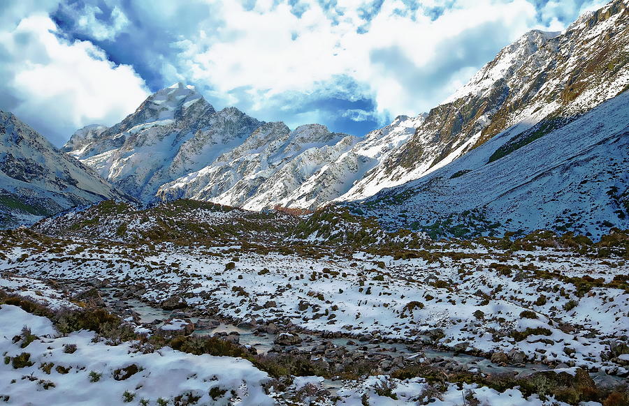Hooker Valley Winter Scene by Anthony Dezenzio Hooker Valley Winter Scene by Anthony Dezenzio