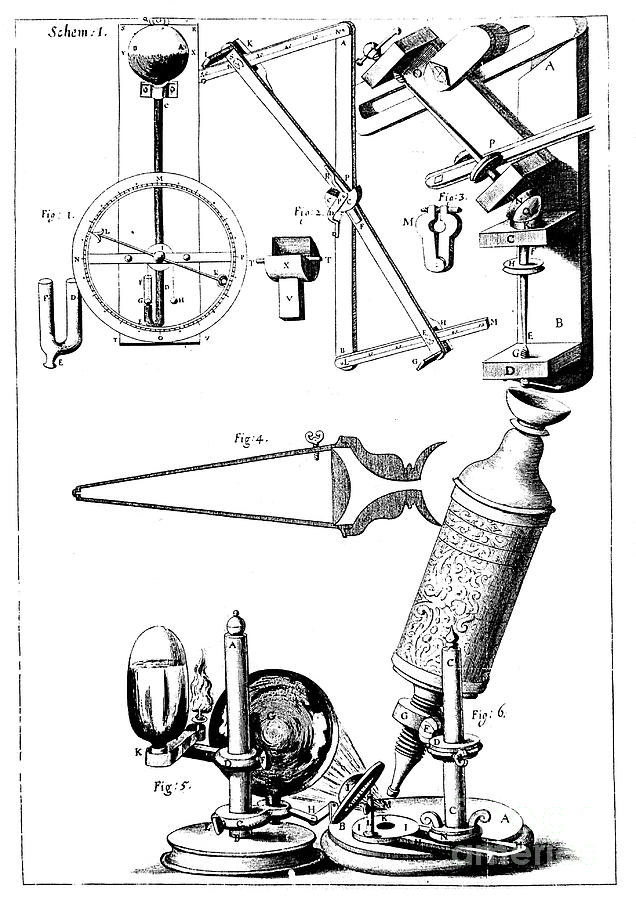 Hookes Microscope With Condenser Drawing by Print Collector