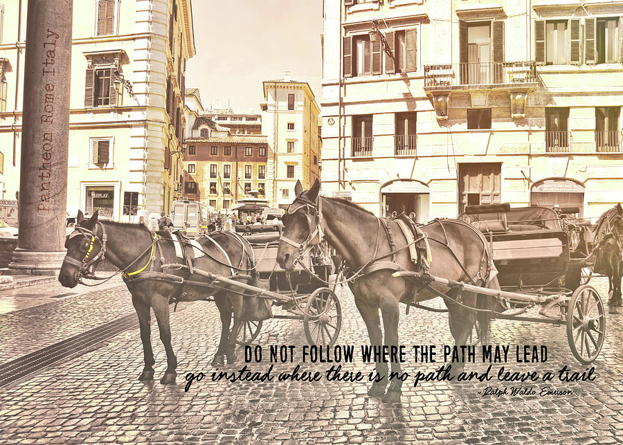 HOOVES ON COBBLESTONE quote Photograph by JAMART Photography