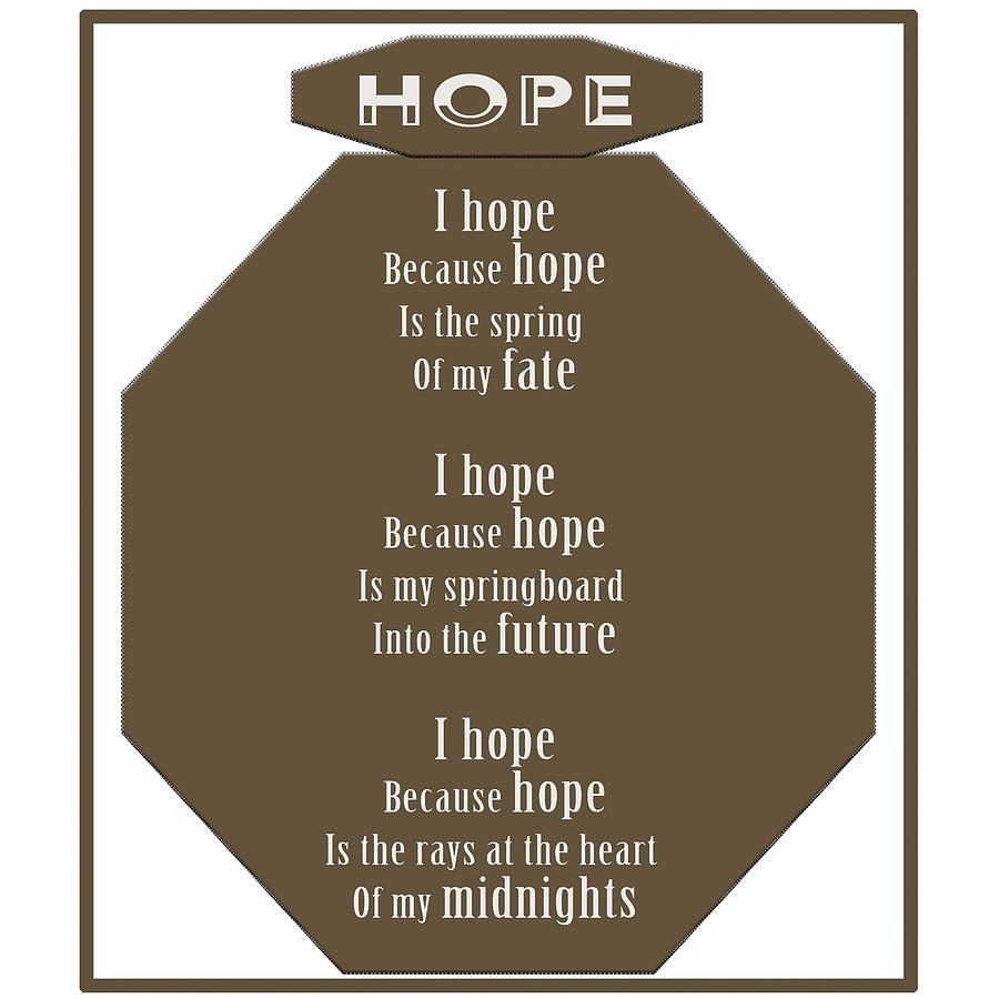 Typography Digital Art - Hope Word Art-1 by Richard Homawoo