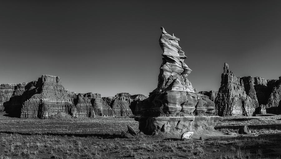 Hopi Clown Black And White Panorama Photograph by Alex Mironyuk