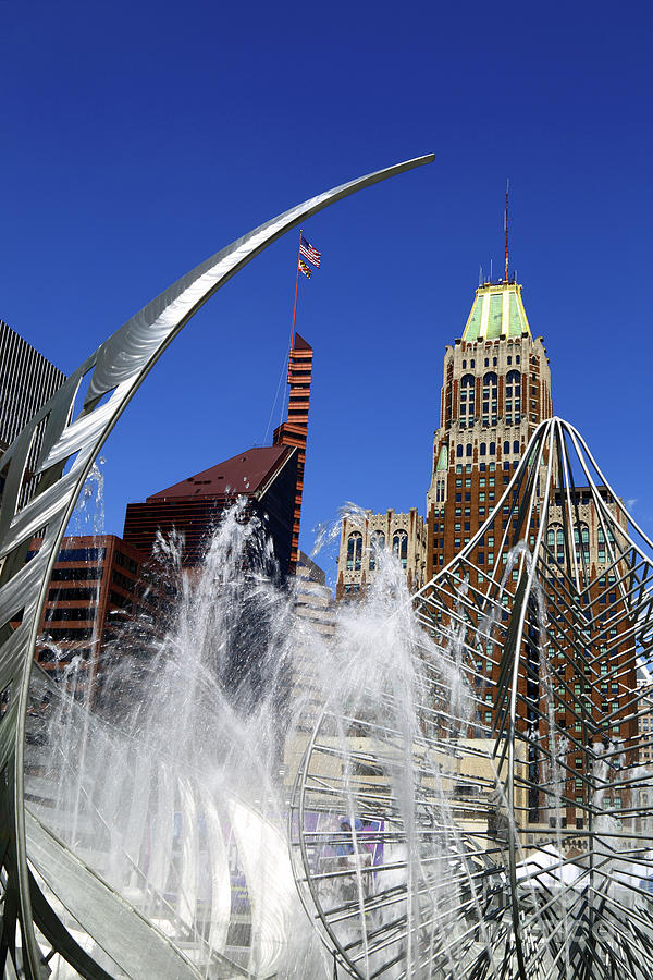Hopkins Plaza Fountain Baltimore Photograph by James Brunker