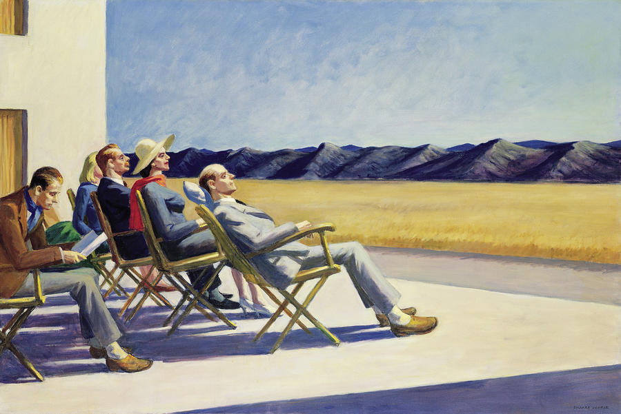 Beach Mixed Media - Hopper-people_in_sun_lg by Portfolio Arts Group