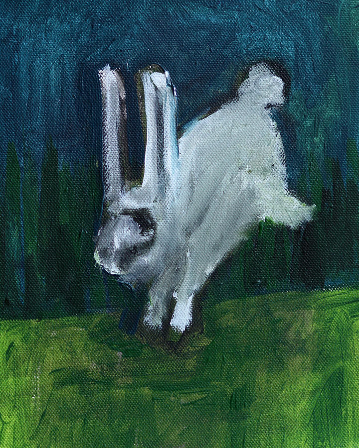 Hopping Rabbit Painting by Edgeworth Johnstone