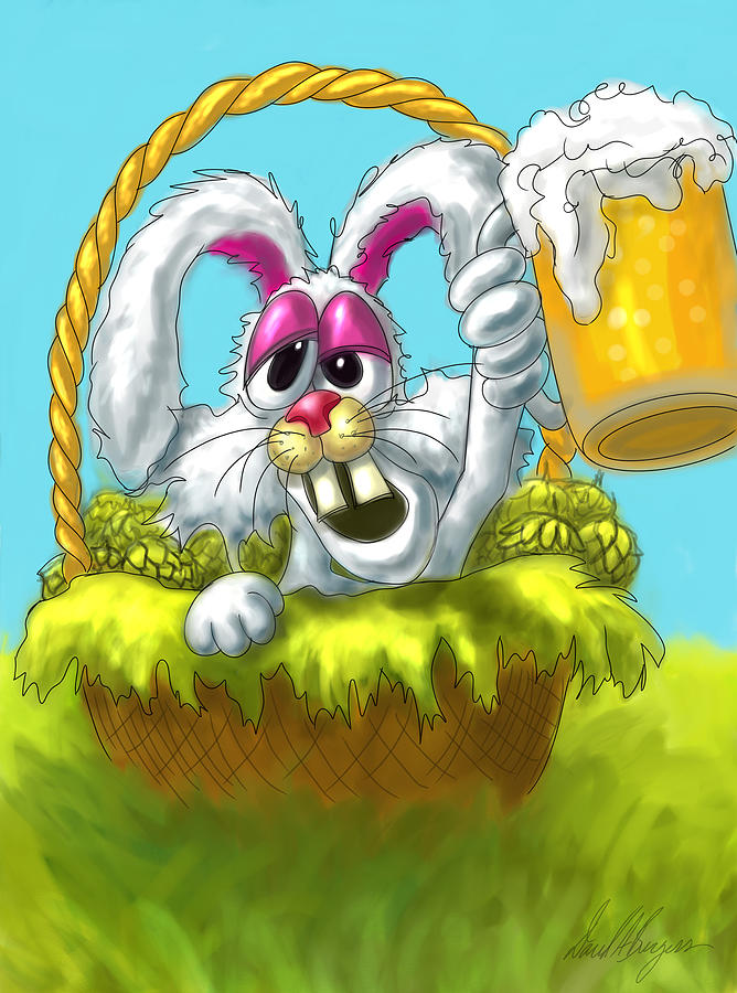 Beer Digital Art - Hoppy Easter by David Burgess