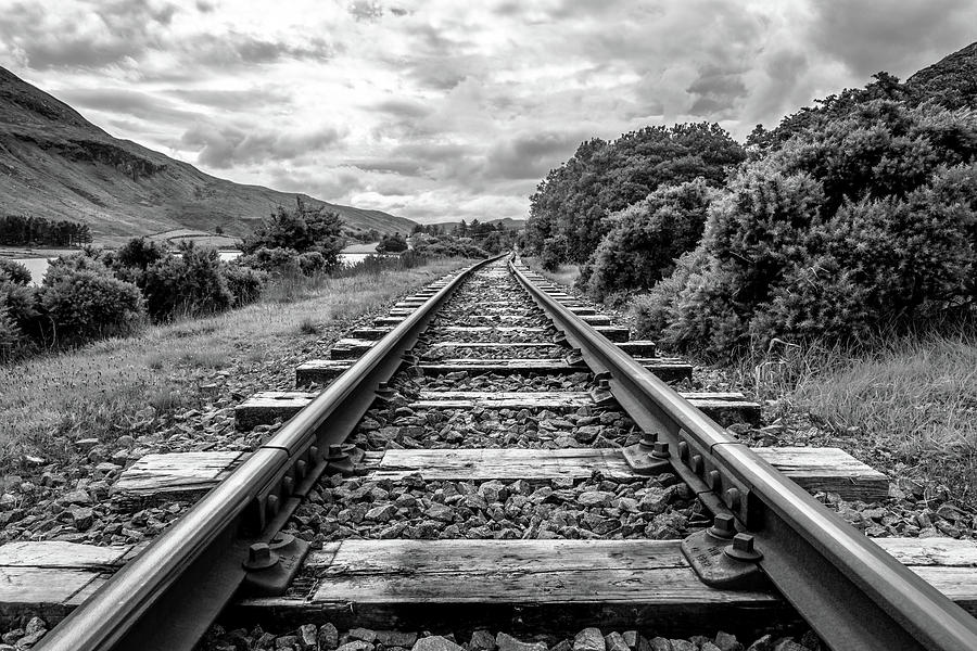 Ireland Photograph - Horizon Train Tracks by Shawn Williams