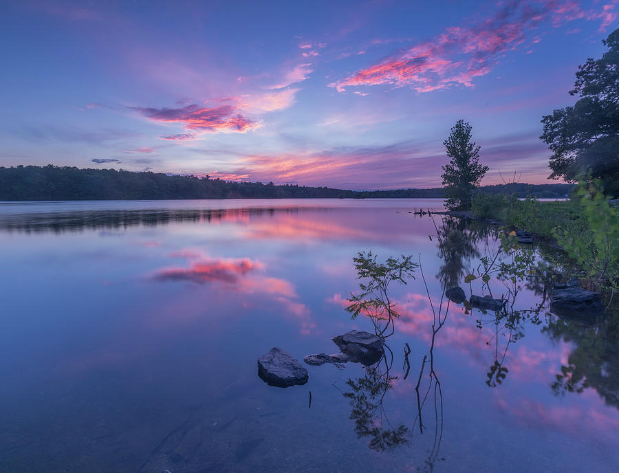 Horn Pond Sunset Photograph by Rob Davies