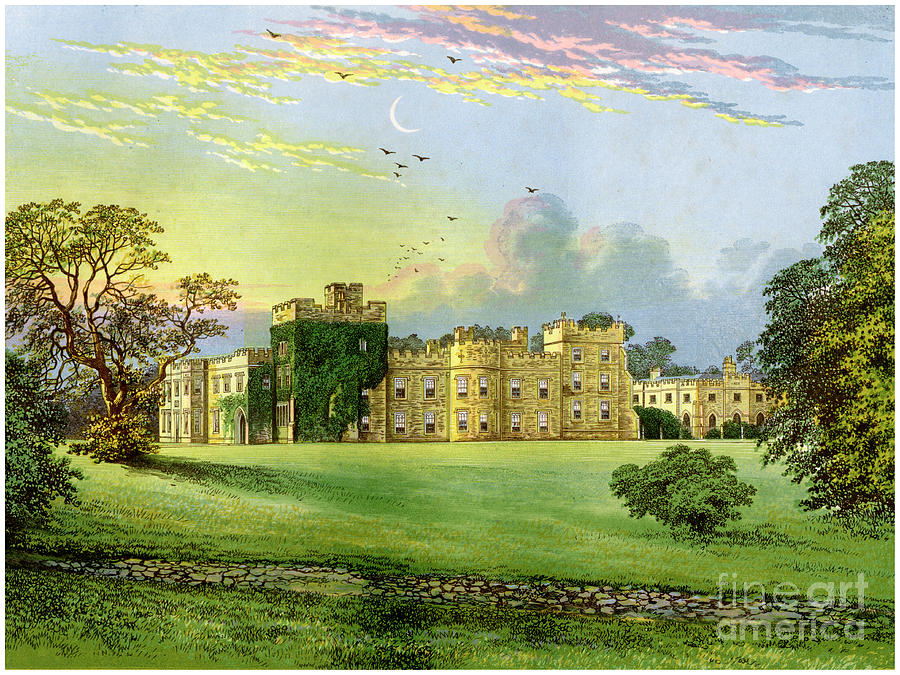 Castle Drawing - Hornby Castle, Yorkshire, Home by Print Collector