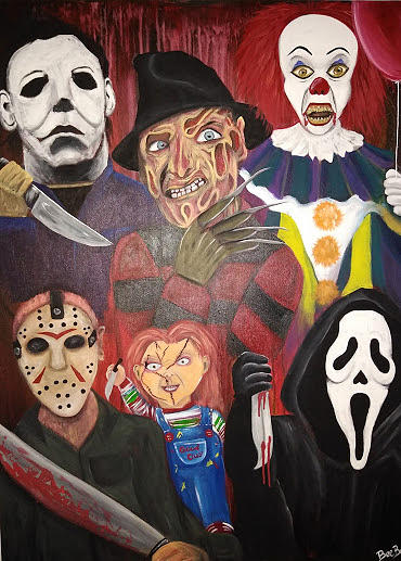 Michael Myers Painting - Horror Friends by Belinda Williams