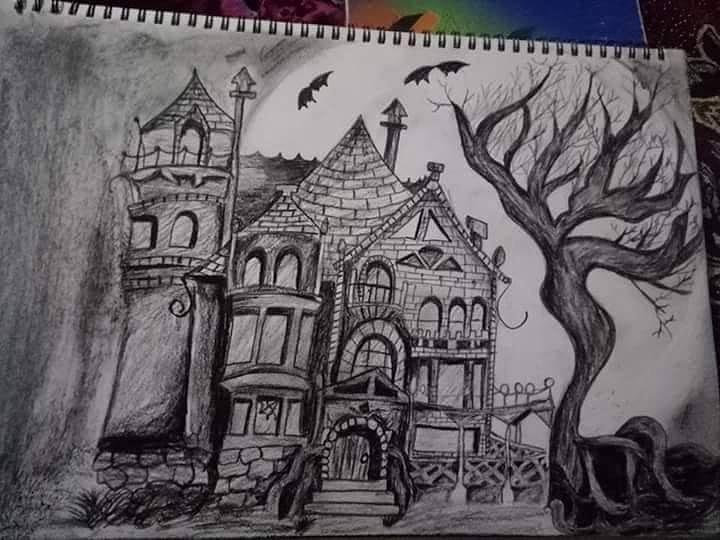 Haunted House Drawing for Halloween 2023 - YouTube