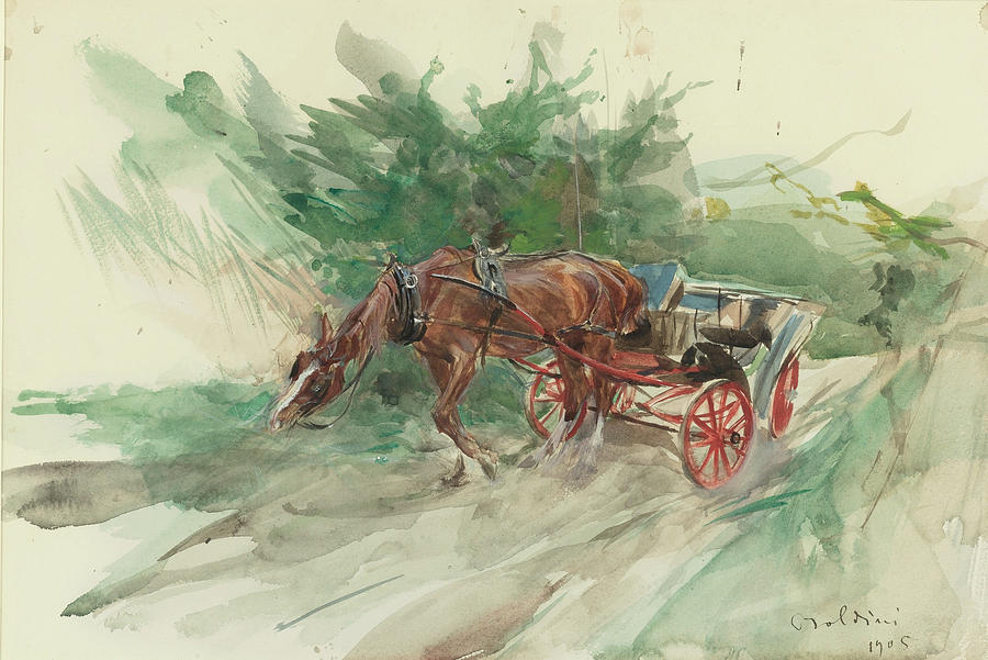 Horse Carriage Done Watercolor Stock Illustration, 58% OFF