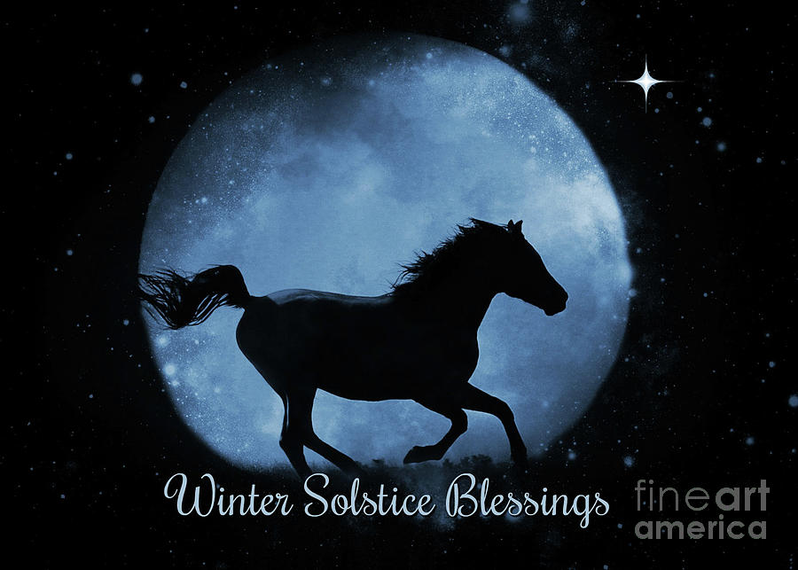 Horse and Moon Winter Solstice Blessings Photograph by Stephanie Laird