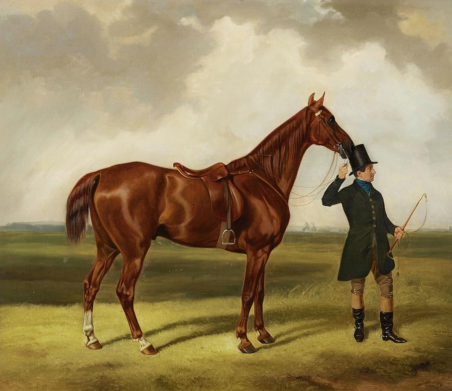 Nature Painting - Horse And Rider In A Landscape by Thomas Barratt Of Stockbridge