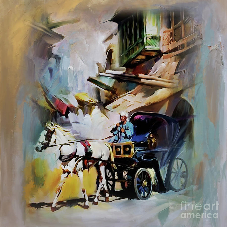 Horse Cart 01 Painting by Gull G