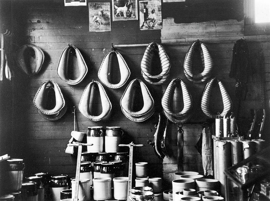 Black And White Photograph - Horse Collars by Carl Mydans