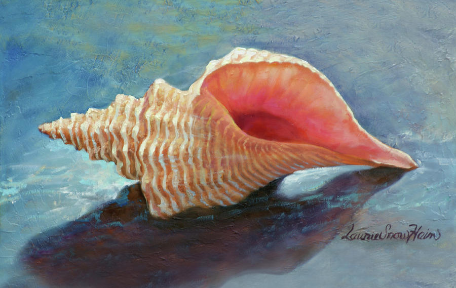 Shell Painting - Horse Conch by Laurie Snow Hein