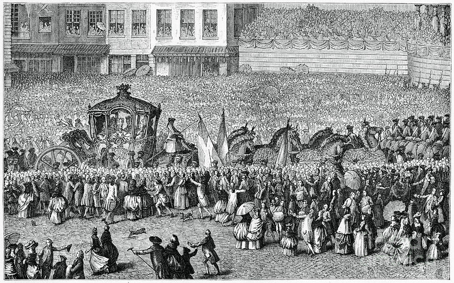 Horse-drawn Carriage In A Parade, 1782 Drawing by Print Collector