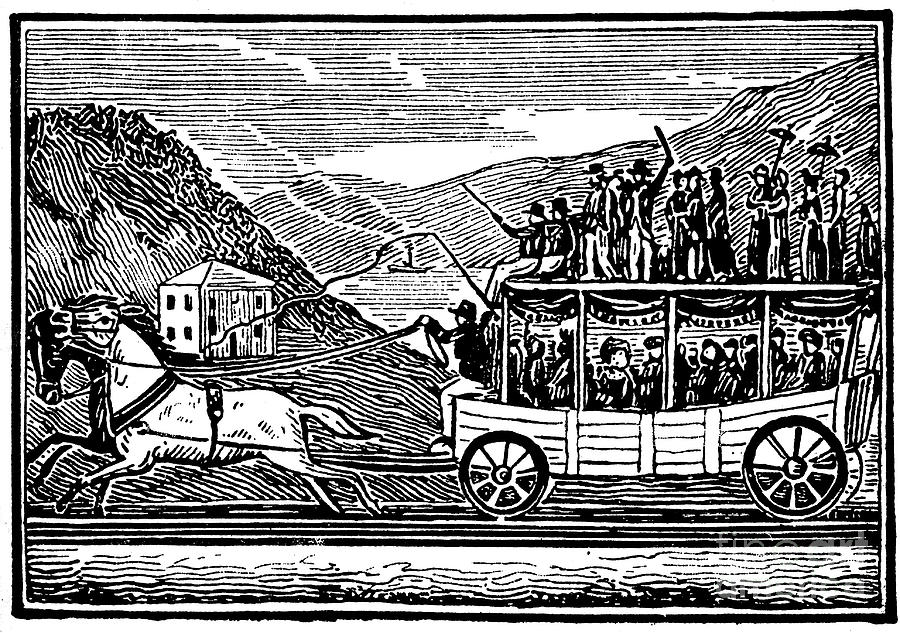 Horse-drawn Carriage On The Baltimore Drawing by Print Collector