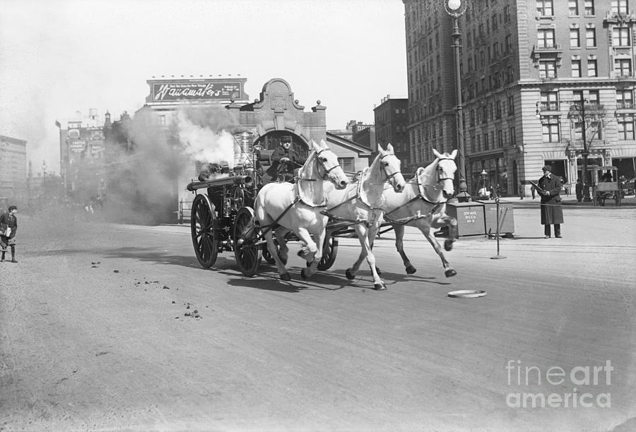 Horse-drawn Fire Engine Going Photograph by Bettmann