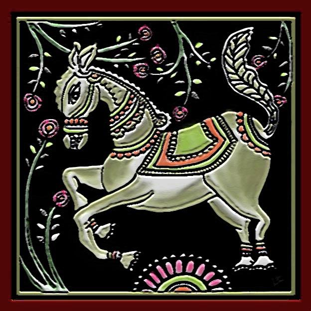 Horse-Kalamkari style by Latha Gokuldas Panicker Horse-Kalamkari style by Latha Gokuldas Panicker