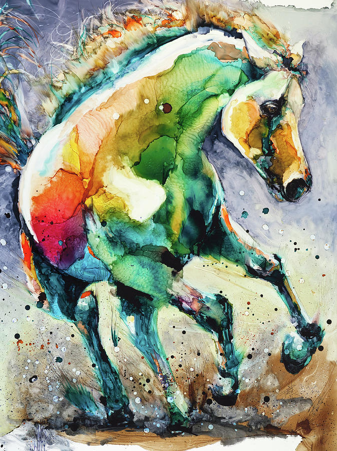 Horse Painting - Horse Of Another Color by Art By Leslie Franklin