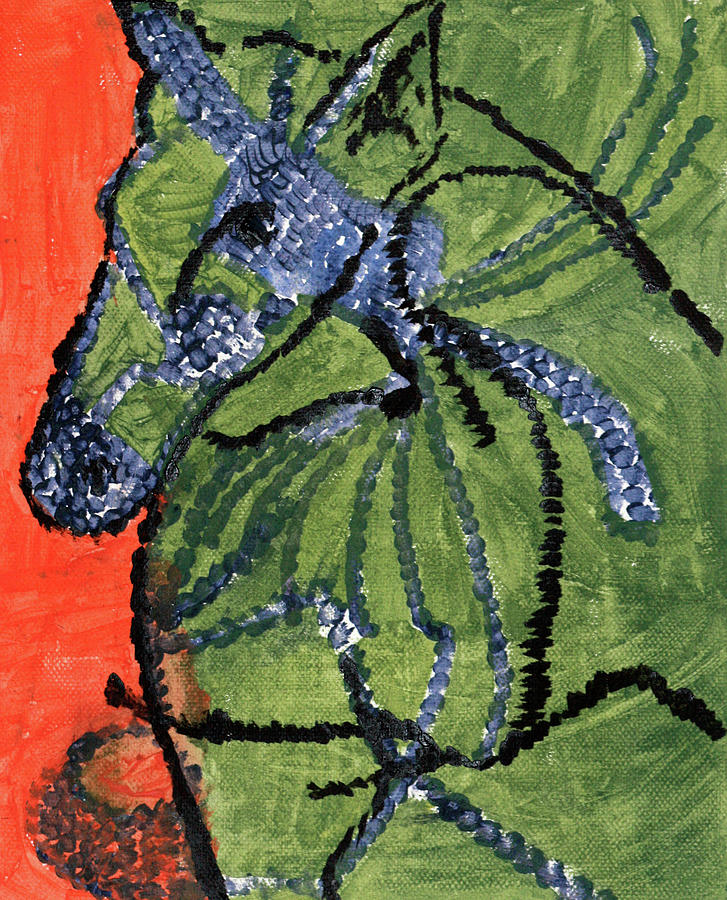 Horse on orange and green Painting by Edgeworth Johnstone