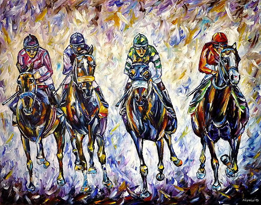 Horse Race Painting by Mirek Kuzniar