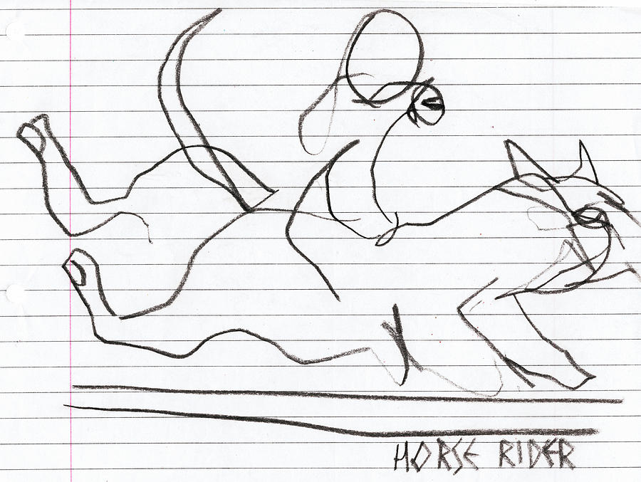 Horse Rider Drawing by Edgeworth Johnstone
