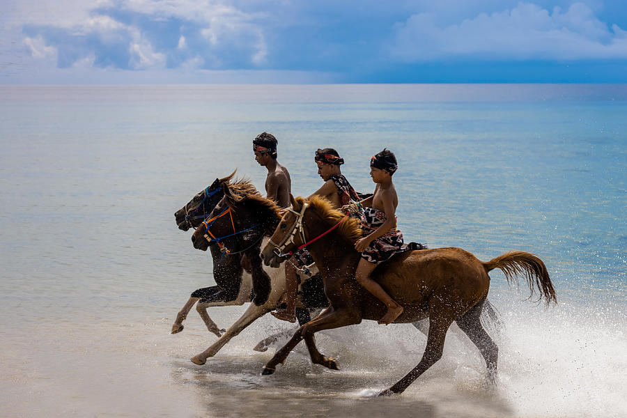 Horse Riding At Wera Beach Photograph by Sally Widjaja - Fine Art America