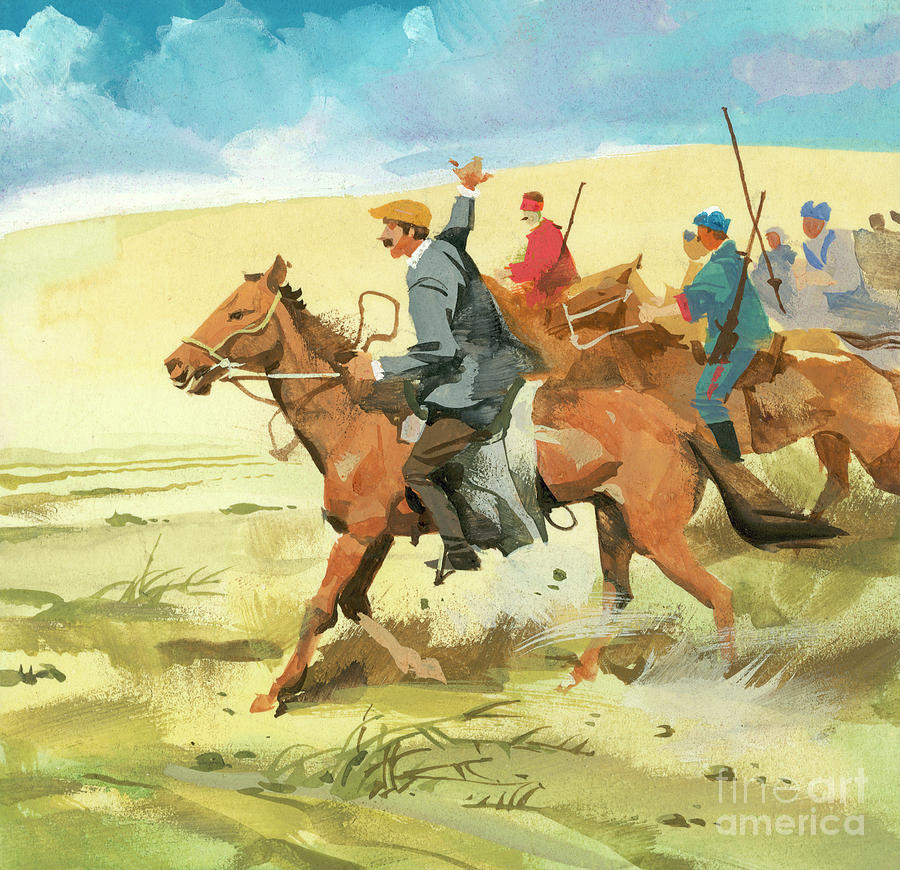 Horse Riding Scene Painting by Ferdinando Tacconi