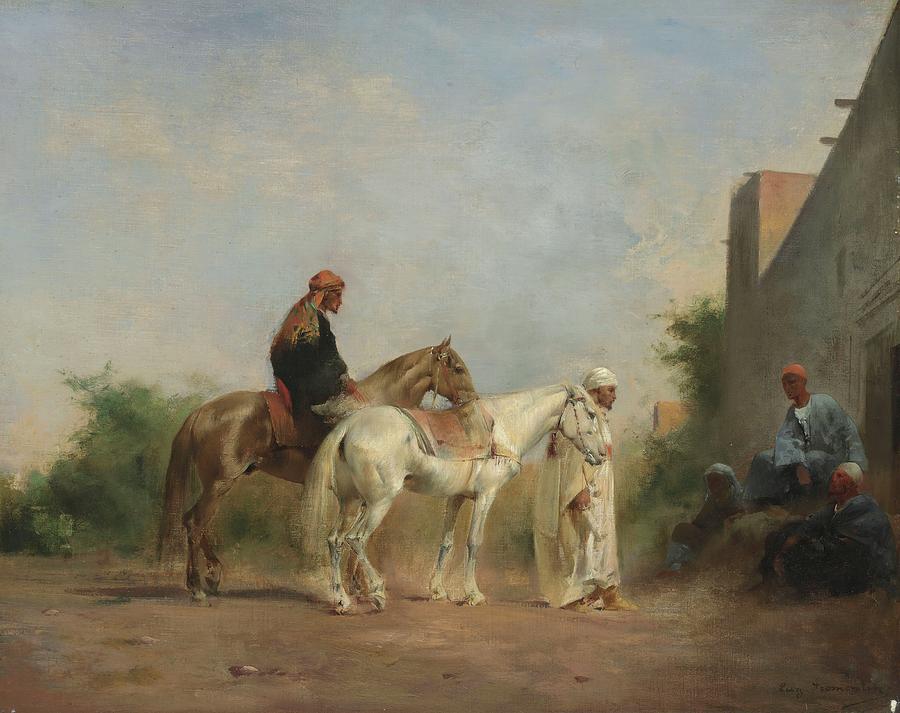 Horse Traders Painting by Eugene Fromentin Horse Traders Painting by Eugene Fromentin