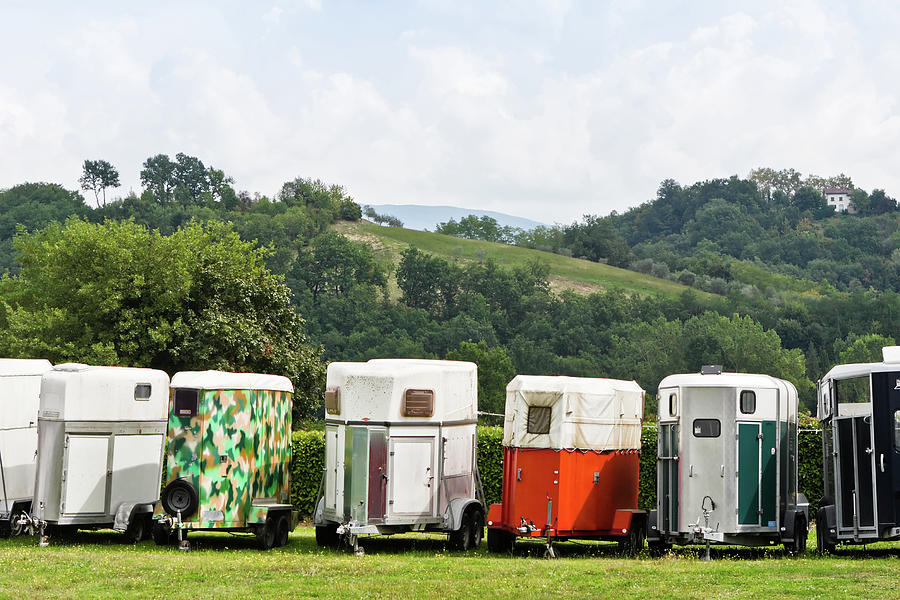 Horse Trailers In Tuscany, Italy Photograph by Giorgiomagini