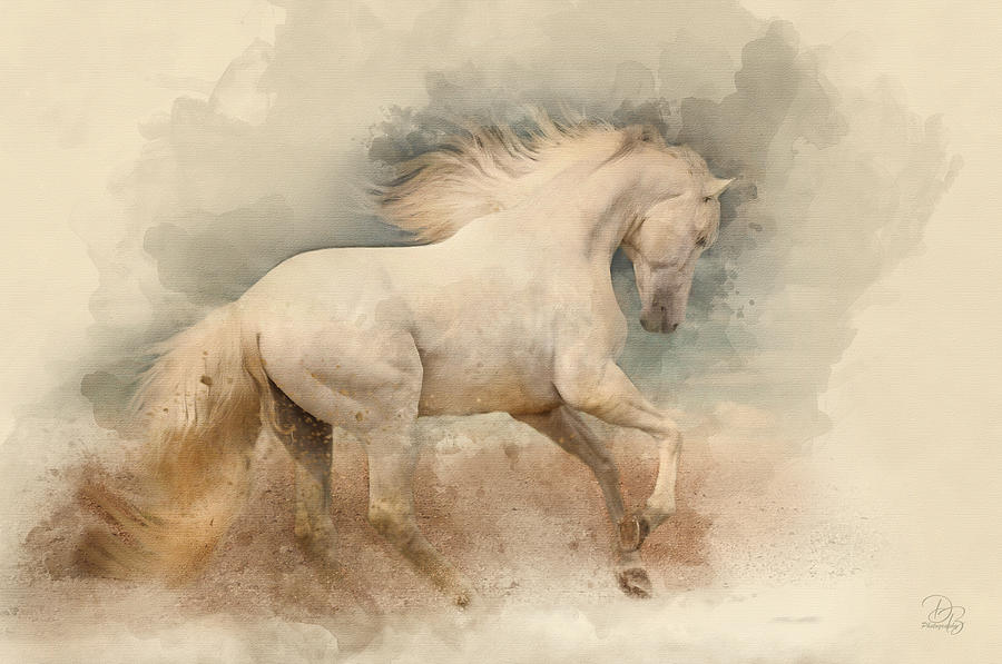 Horse Watercolor Photograph by Debra Boucher