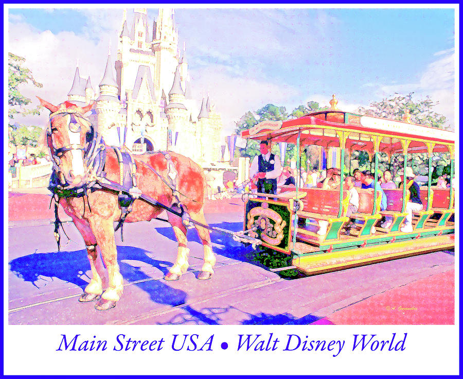 Horsedrawn Trolley Main Street USA Walt Disney World Photograph by A Macarthur Gurmankin