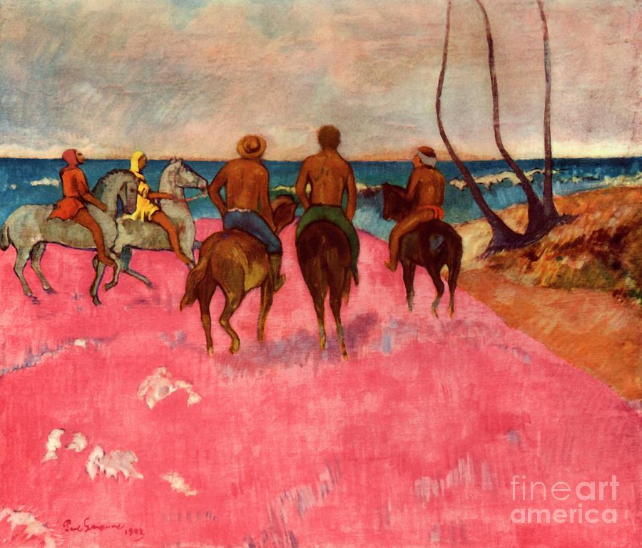 Horsemen On The Shore Drawing by Print Collector