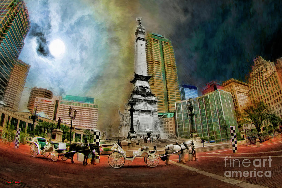 Horses And Buggies And Soldiers And Sailors Monument, Indianapolis Photograph by Blake Richards