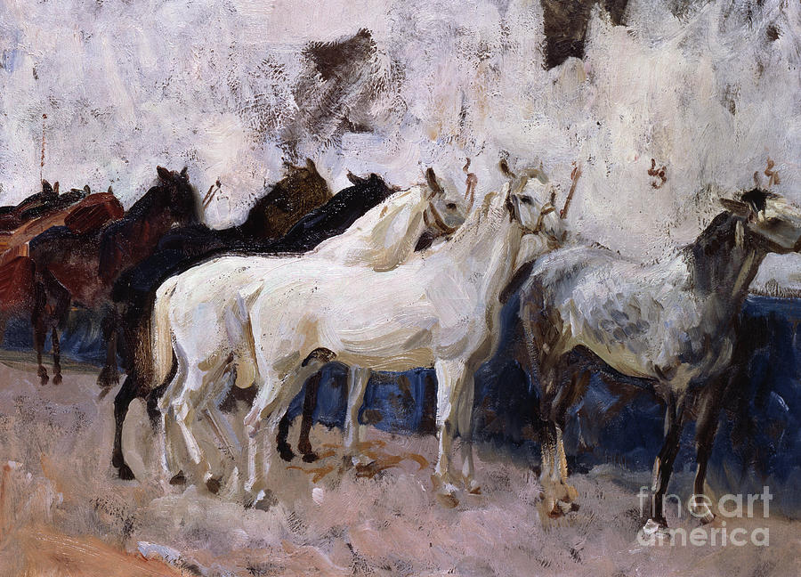 Horses at Palma, Majorca, Spain, 1908 Painting by John Singer Sargent
