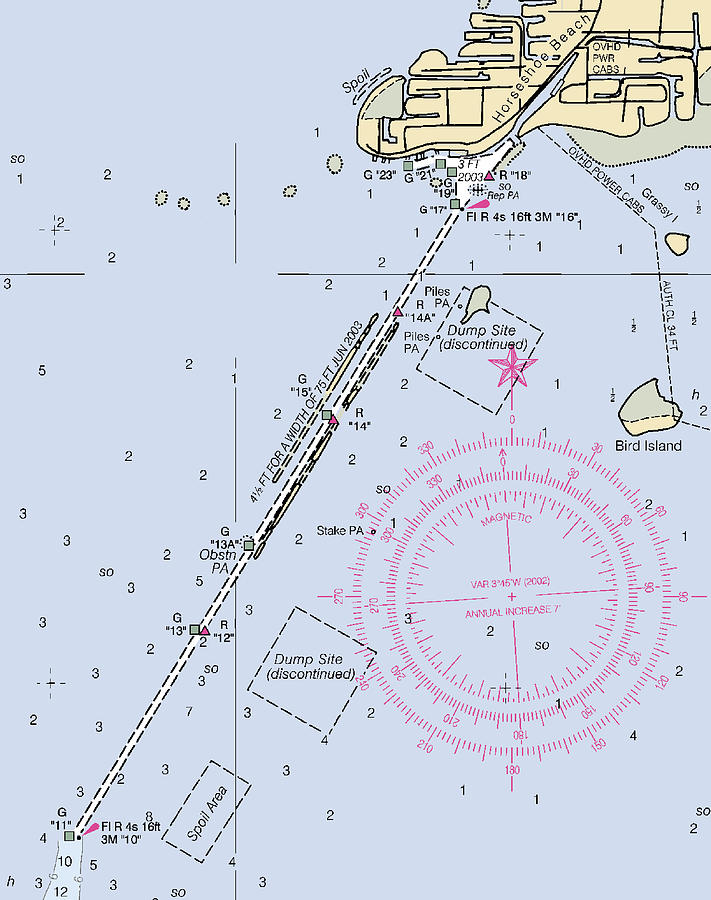 Horseshoe Beachflorida Nautical Chart Mixed Media by Sea Koast Pixels