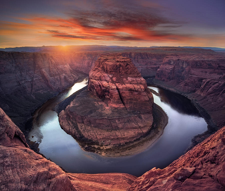 Sunset Photograph - Horseshoe Bend 2 by Moises Levy