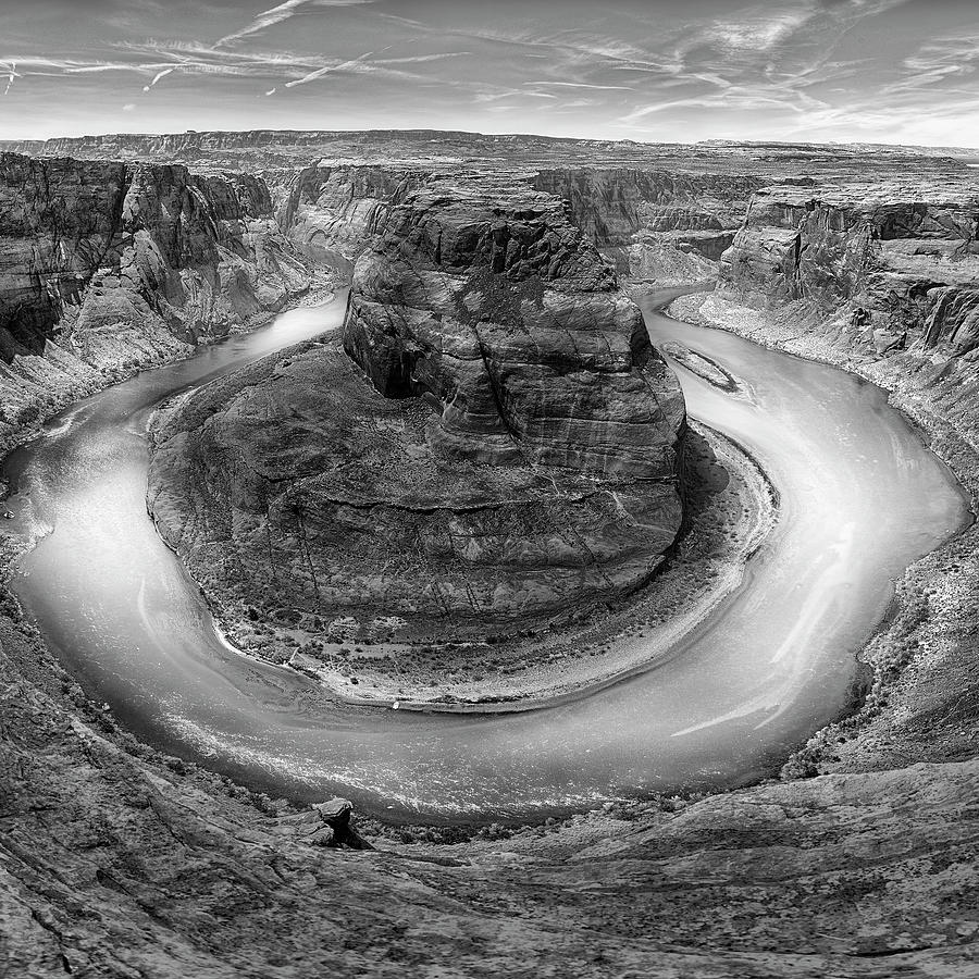 Black And White Photograph - Horseshoe Bend Bw 2 Of 3 by Moises Levy