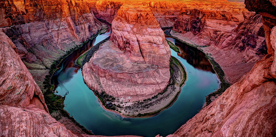 America Photograph - Horseshoe Bend Panoramic Landscape - Northern Arizona by Gregory Ballos