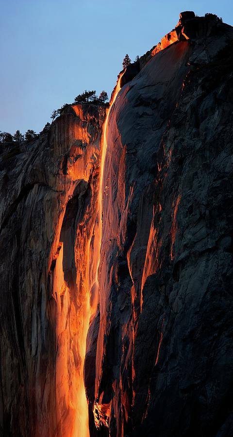 Horsetail Firefall II, Yosemite, Ca, Usa Photograph by Tony Mignot.