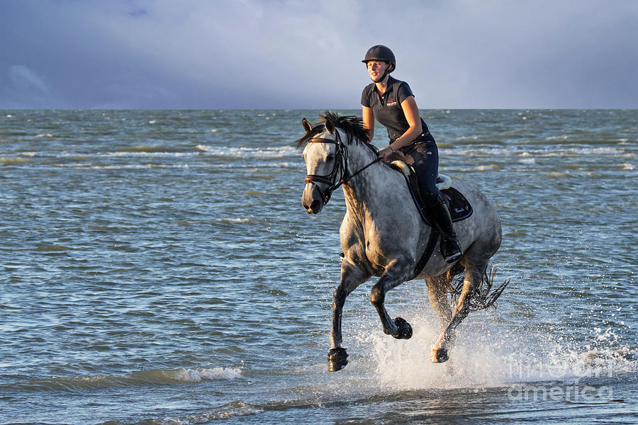 Horsewoman Riding in Sea Photograph by Arterra Picture Library