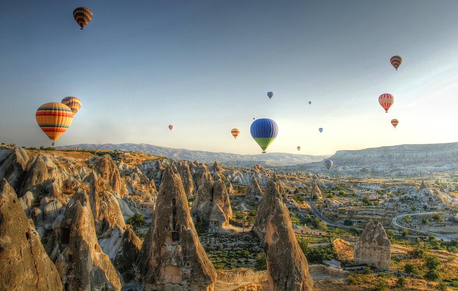 Hot-air Balloon Above Cappadocia Photograph by Chantal