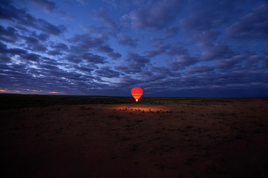 Hot Air Balloon, Dawn, Alice Springs Photograph by Jake Warga