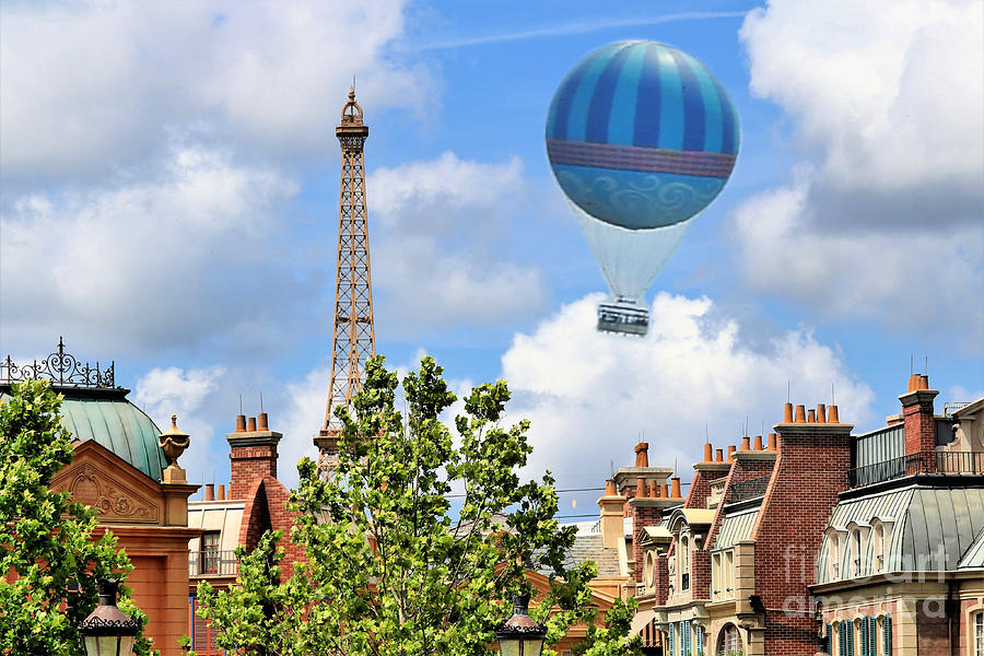 Hot Air Balloon Over Paris Photograph